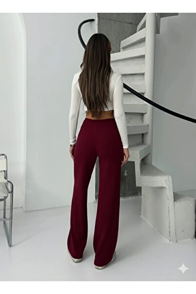 Vona Nova Ribbed Corduroy Trousers Burgundy A4058
