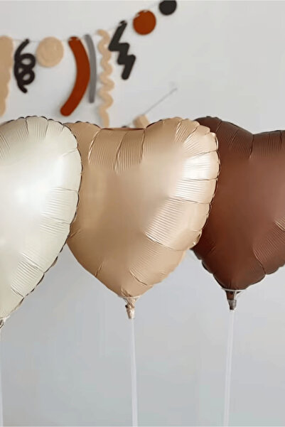 Bunloon Beige Color 18 Inch Heart Foil Balloon