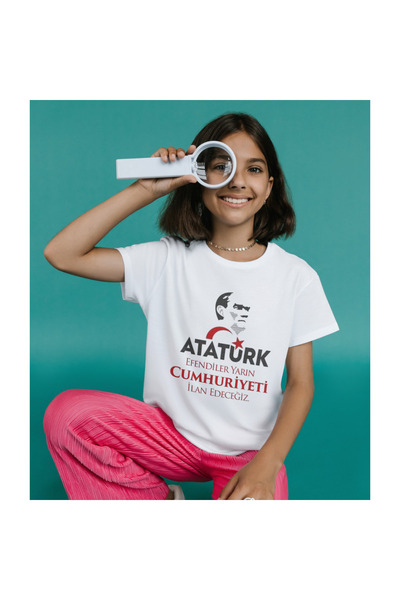 ALPŞAN TİCARET Republic Day T-Shirt October 29 T-Shirt 102. Year Unisex Kids Adult White T-Shirt