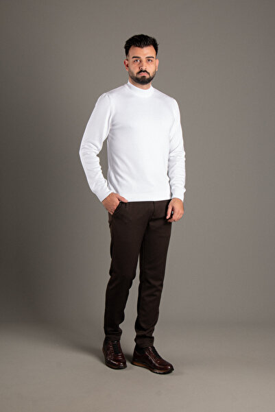 ZEKİ ÖZER Men's Beige Basic Fisherman Knitwear