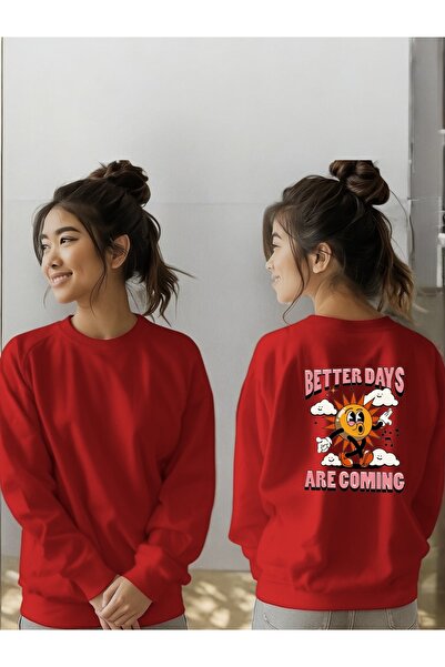 ArtYus Унисекс дълъг ръкав Better Days Coming Transfer Printed Cycling Collar...