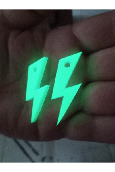 Bahat Glow in the Dark Phosphorescent Chain Necklace Earring Keychain Set Set of 3