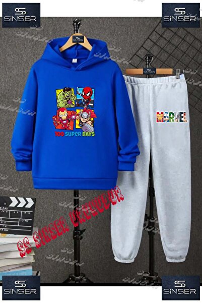 SS SİNSER Παιδικό Unisex Σετ φόρμας με στάμπα και κουκούλα "MARVEL 4LU 100 SP...