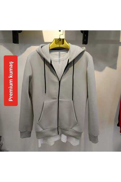 Bella Bloom Boutique European Mold Premium Fabric 3 Thread Hooded Zippered Double Pocket Cardigan