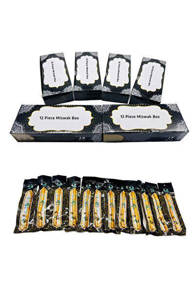 M.A Traders Peelu Wood Miswak Natural Toothbrush Sticks, 72 Pieces, 6 Boxes of 12