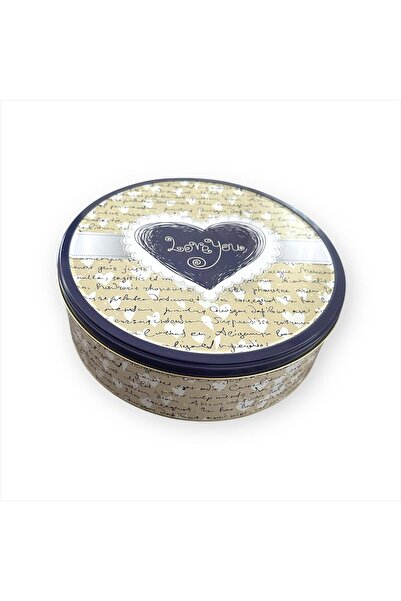 The Byzia Patterned Cookie Box, 24 Cm, 3.6 Liters - Storage Container - Gift Box Metal