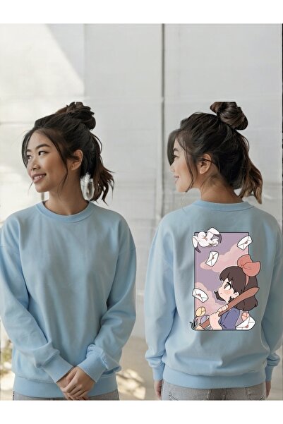 ArtYus Tricou unisex cu mânecă lungă Anime Girl Transfer cu imprimeu guler ro...