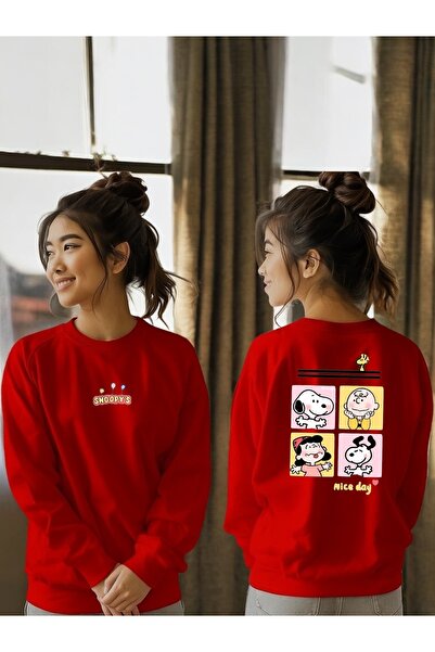 ArtYus Унисекс дълъг ръкав Snoopy трансфер печат велосипедна яка суитшърт