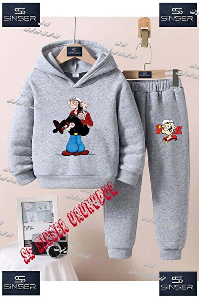 SS SİNSER Παιδικό Unisex Σετ Φόρμας με Κουκούλα και Στάμπα "SAFINAZ TEMELIN K...