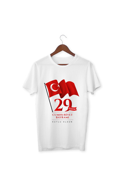 ALPŞAN TİCARET 29 October Republic Day T-Shirt 29 October T-Shirt Unisex Kids Adult White Tee Shirt