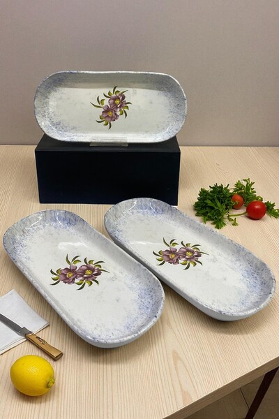 Keramika Polya Noyan Boat Salad Plate 26cm 3 Pieces