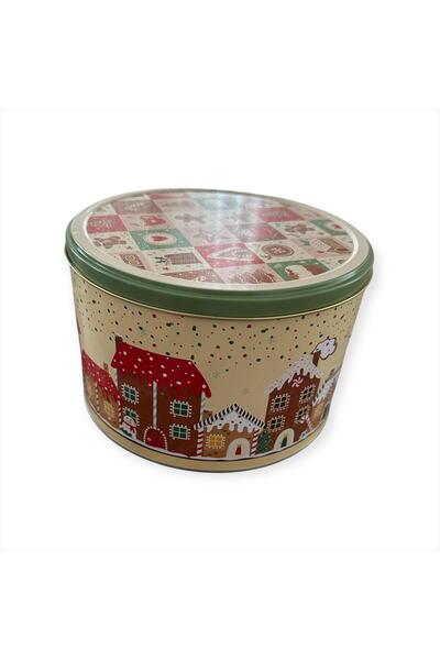 The Byzia Christmas Patterned Cookie Box - Metal Storage Box - Christmas Box
