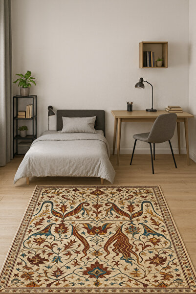 Rugs Modern Halı سجادة موسو متعددة الألوان بنقوش زهور وتصاميم عرقية، سجادة من...