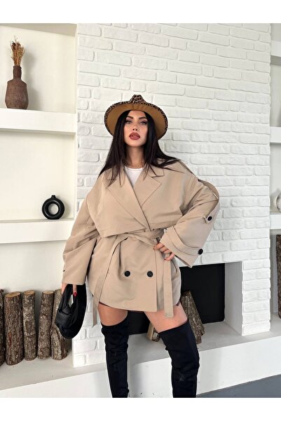 Ekim Store Dizüstü Düğmeli Bağlamalı Trenç