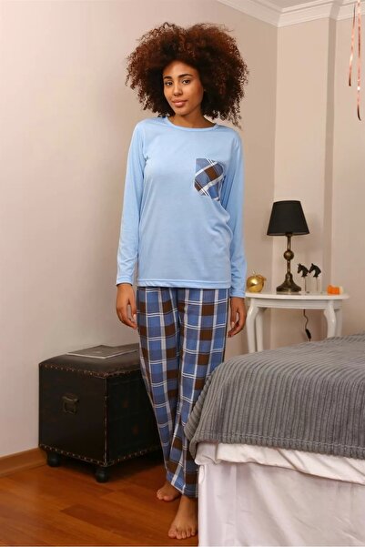 alfa expres Costum de pijama din bumbac pieptănat cu mâneci lungi pentru feme...