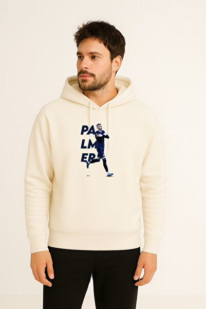 MODA Jucătorul de fotbal Cole Palmer cu imprimeu Hanorac pentru bărbați Ecru cu glugă Swea tricou