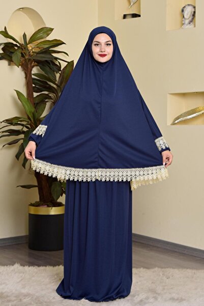 ALDAİR Double Piece Women's Hijab Embroidered Prayer Dress Anti-Sweat Prayer Clothing