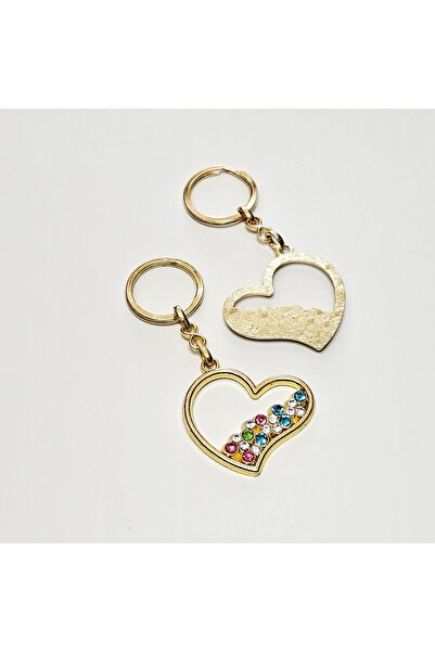 ÜNSA Anahtar Keychain Accessory Colorful Stone Heart Keychain Bag Accessory