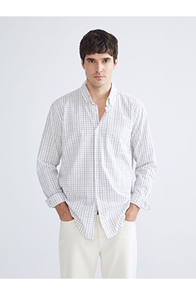 LC Waikiki LCWAIKIKI Classic Regular Fit Long Sleeve Plaid Poplin Men's Shirt