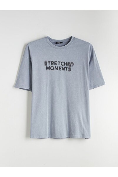 LC Waikiki Ανδρικό μπλουζάκι XSIDE Crew Neck με στάμπα χτενισμένο βαμβακερό