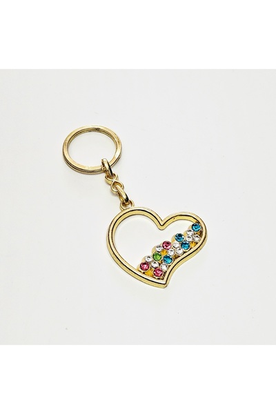 ÜNSA Anahtar Accesoriu pentru breloc Inimă colorată cu pietre Accesoriu pentr...
