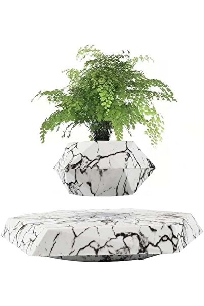 Generic Floating Plant Pot with Hexagonal Marble Base