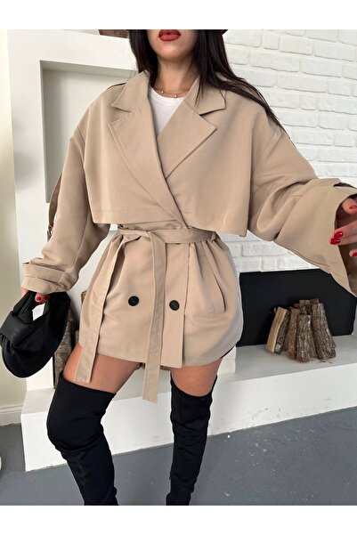 Ekim Store Dizüstü Düğmeli Bağlamalı Trenç