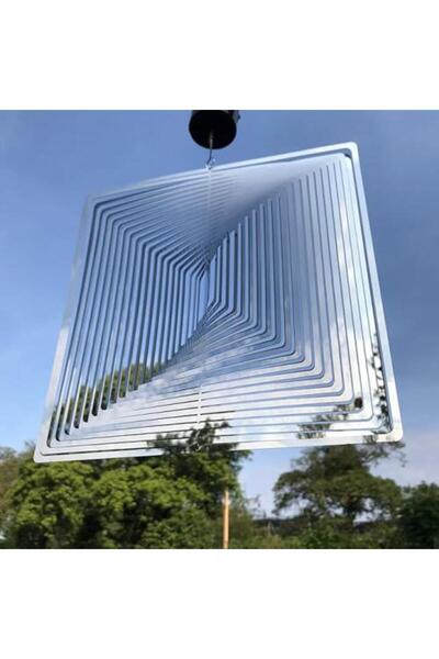 Generic Rotating Spinner Decor, Square Nickel Wind Spinner