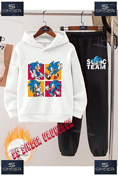 SS SİNSER Set de trening unisex pentru copii, cu hanorac imprimat și imagine ...