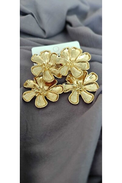 LUXURY Dangle Flower Earrings - Stainless Steel, Gold Color, Elegant and Stylish Women's Earrings