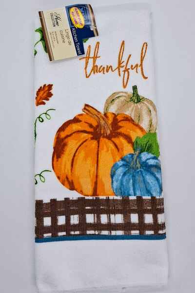 Home Collection Autumn Harvest Pumpkins 2 Pieces Kitchen Towels, 38X63 cm