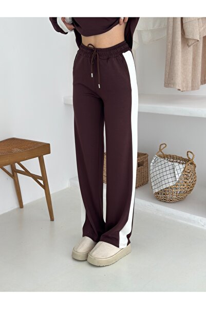 Velista Дамски анцуг, яка тип шал, модален плат, страничен детайл с райета, ластик на талията, връзки