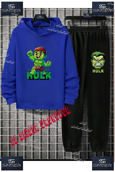 SS SİNSER Детски унисекс комплект с качулка и качулка с принт „HULK CHILD SIN...
