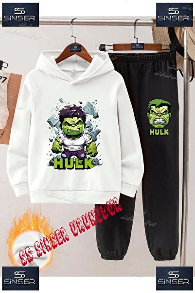 SS SİNSER Παιδικό Unisex Σετ Φούτερ με Στάμπα "HULK DRESSED WALL PIECE CHILDREN"