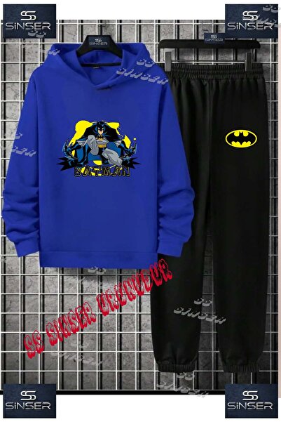 SS SİNSER Παιδικό Unisex Σετ Φόρμας με Κουκούλα με Στάμπα "BATMAN SITTING YEL...
