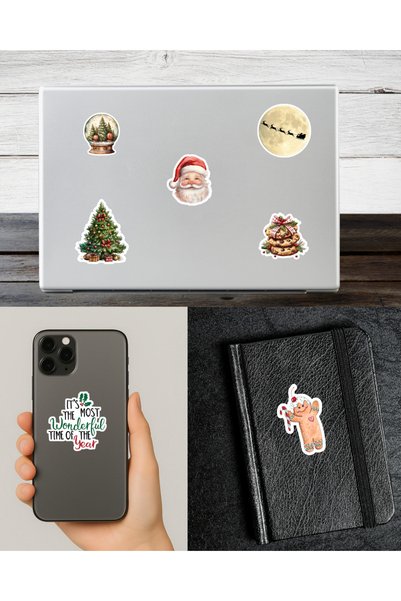 Studio D arte DIY KIT مجموعة ملصقات بتصميم عيد الميلاد مكونة من 47 قطعة، ملصقات لدفتر اليوميات والسكرابوكينج واللابتوب