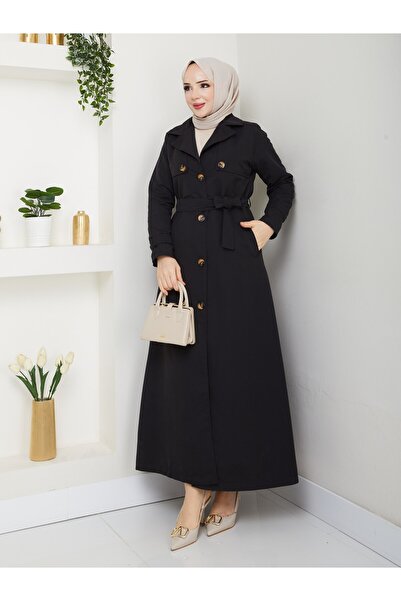 Vibeys Collection Women's Lined Full-Length Trench Coat Overcoat