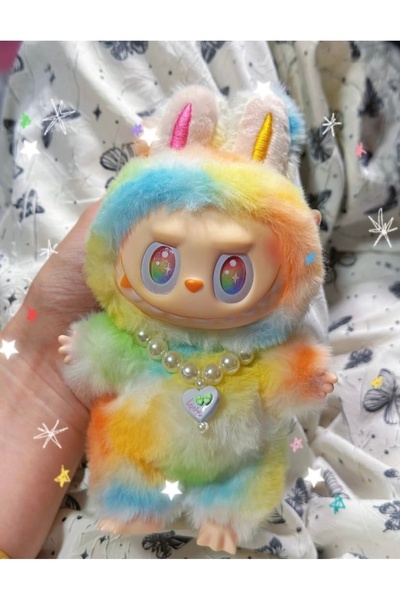 DMR Accessoire Popmart labubu yeni seri inci kolyeli sürpiz kutusunda A kalite ithal labubu 18 cm anahtarlık