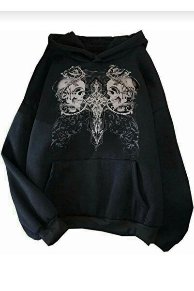 MAYDAY CULTURE Hanorac unisex oversize cu imprimeu Dtf, cu trei fire, cu desi...