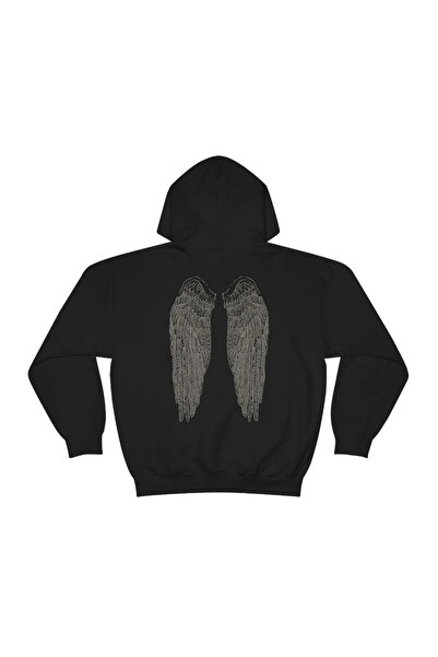 MAYDAY CULTURE Μαύρο φούτερ με τρεις κλωστές, unisex oversize με στάμπα DTF