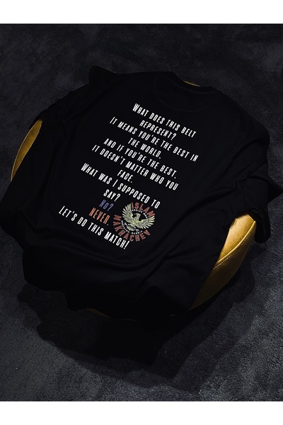 Spark Collection Ufc Islam Makhachev 100% Cotton Relax Fit Crew Neck Black T-Shirt