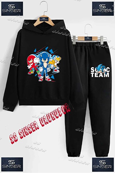 SS SİNSER Children's Unisex Printed Hooded Tracksuit Set with the Text: "Soni...