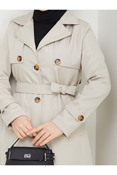 Vibeys Collection Women's Lined Full-Length Trench Coat Overcoat