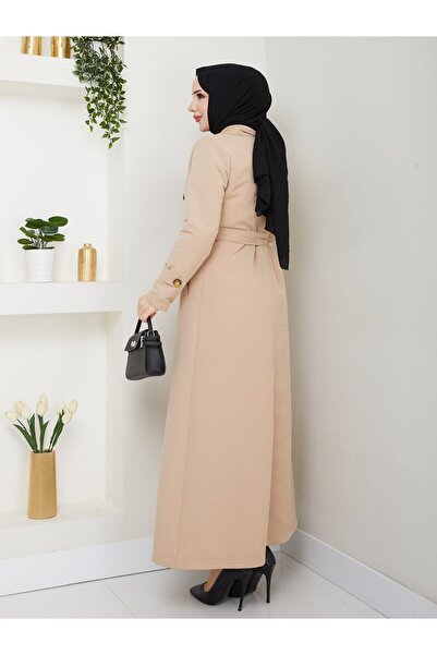 Vibeys Collection Women's Lined Full-Length Trench Coat Overcoat