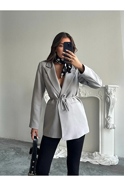 Bak'ap Premium Blazer Jacket with Premium Lining and Tie Detail