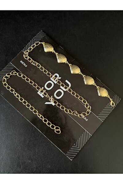 Fiori DenizKabuğu Curea de talie pentru femei cu detaliu auriu, curea pentru rochie, curea pentru fustă, curea pentru pantaloni