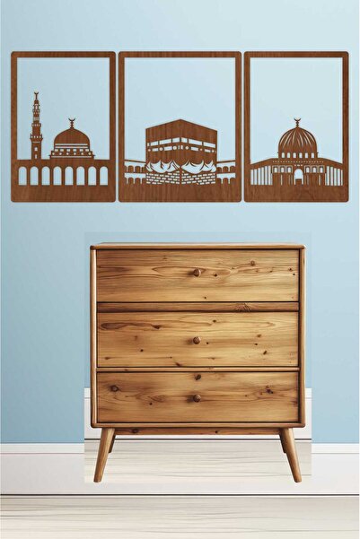 UNT Müslümanların 3 Kutsal Şehri – Mekke, Medine, Kudüs Duvar Dekoru”