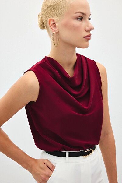 Sateen Bluză fără mâneci cu decolteu Degaje - Bordeaux