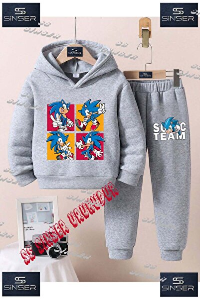 SS SİNSER Set de trening unisex pentru copii, cu hanorac imprimat și imagine ...