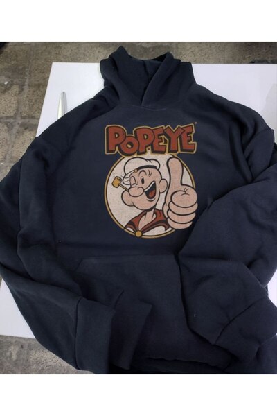 MAYDAY CULTURE Μαύρο φούτερ με τρεις κλωστές, unisex, oversize, με στάμπα Pop...